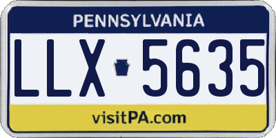 PA license plate LLX5635