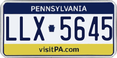 PA license plate LLX5645