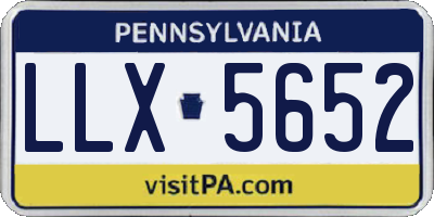 PA license plate LLX5652