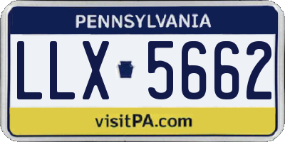 PA license plate LLX5662