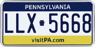 PA license plate LLX5668
