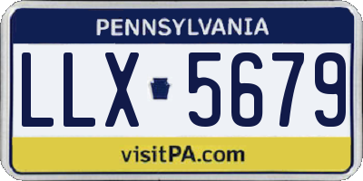 PA license plate LLX5679