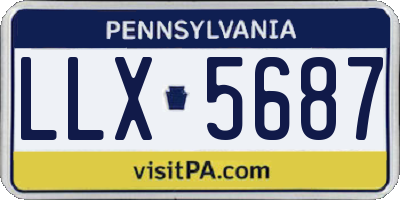 PA license plate LLX5687