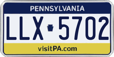 PA license plate LLX5702