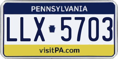 PA license plate LLX5703
