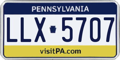 PA license plate LLX5707