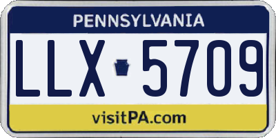 PA license plate LLX5709