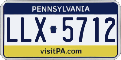PA license plate LLX5712