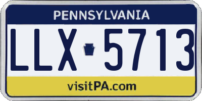 PA license plate LLX5713