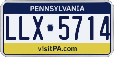 PA license plate LLX5714