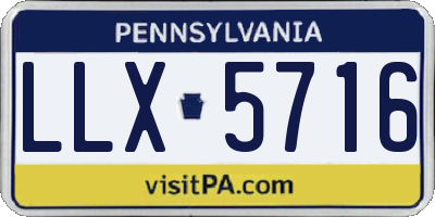 PA license plate LLX5716