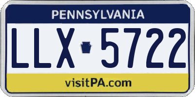 PA license plate LLX5722