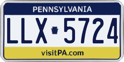 PA license plate LLX5724