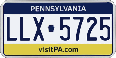 PA license plate LLX5725