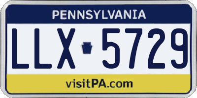 PA license plate LLX5729