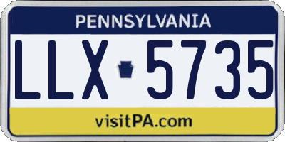 PA license plate LLX5735