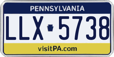 PA license plate LLX5738