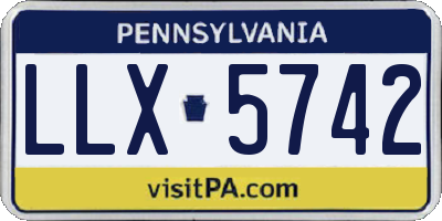 PA license plate LLX5742