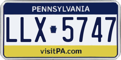 PA license plate LLX5747