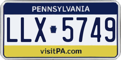 PA license plate LLX5749