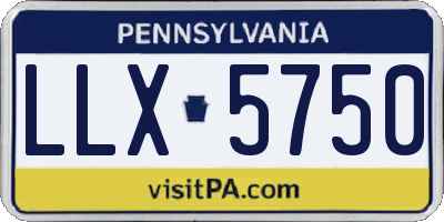 PA license plate LLX5750