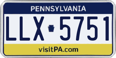 PA license plate LLX5751