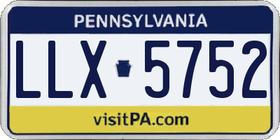 PA license plate LLX5752