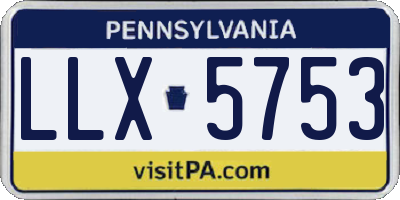 PA license plate LLX5753