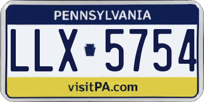 PA license plate LLX5754