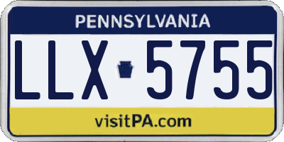 PA license plate LLX5755