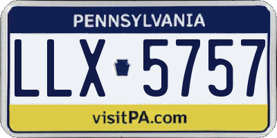PA license plate LLX5757
