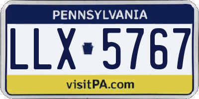 PA license plate LLX5767