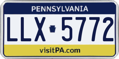 PA license plate LLX5772