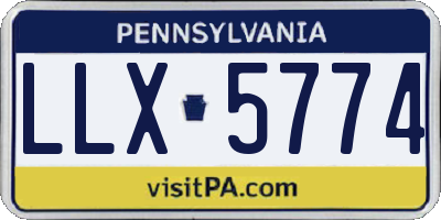 PA license plate LLX5774