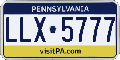 PA license plate LLX5777