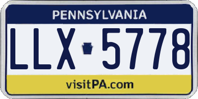 PA license plate LLX5778