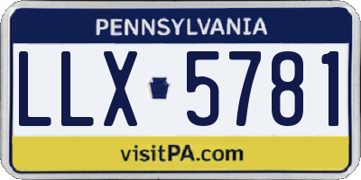 PA license plate LLX5781