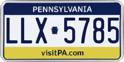 PA license plate LLX5785
