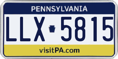 PA license plate LLX5815