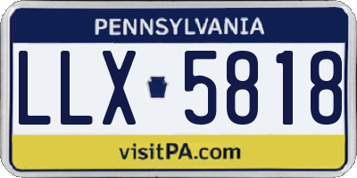 PA license plate LLX5818