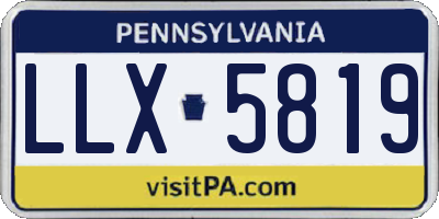 PA license plate LLX5819