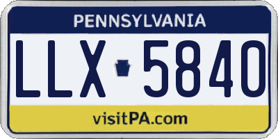 PA license plate LLX5840