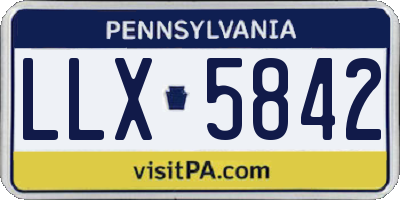 PA license plate LLX5842