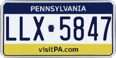 PA license plate LLX5847