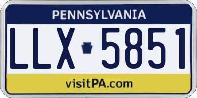 PA license plate LLX5851
