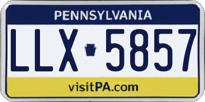 PA license plate LLX5857