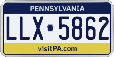 PA license plate LLX5862