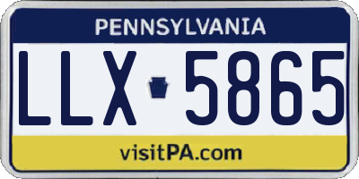 PA license plate LLX5865