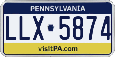 PA license plate LLX5874