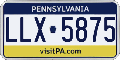 PA license plate LLX5875
